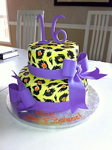 Sweet Sixteen Leopard Skin Cake